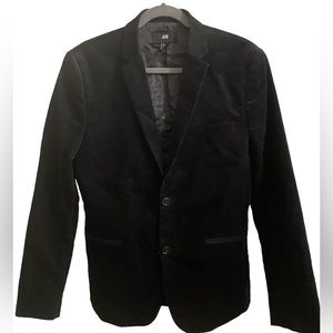 H&M unisex black corduroy blazer.